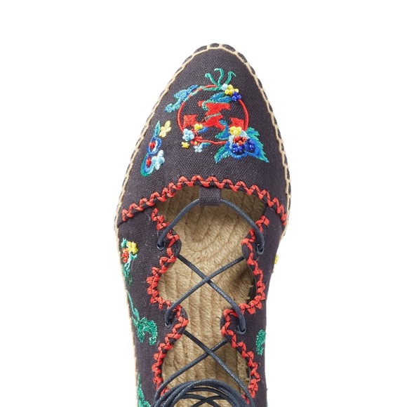 NWT Tory Burch Sonoma Embroidered Ghillie Flat 10 - Picture 3 of 5